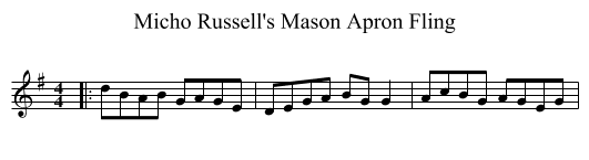 Micho Russell's Mason Apron Fling - staff notation