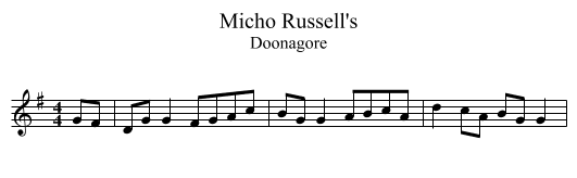 Micho Russell's - staff notation
