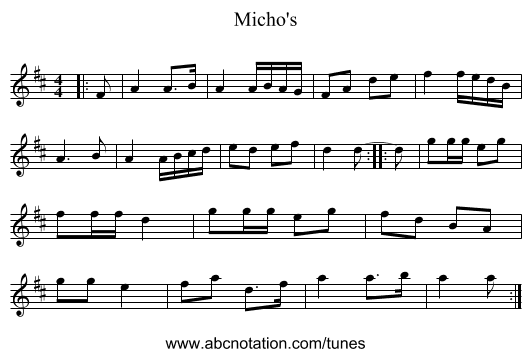Micho's - staff notation