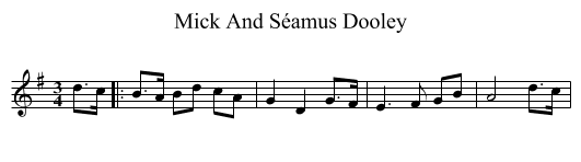 Mick And Séamus Dooley - staff notation