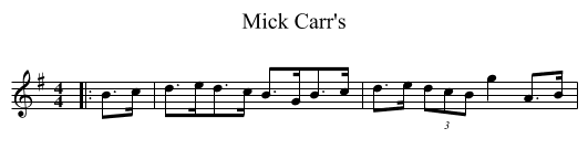 Mick Carr's - staff notation