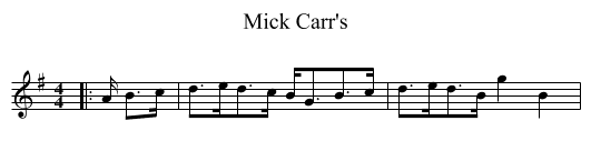 Mick Carr's - staff notation