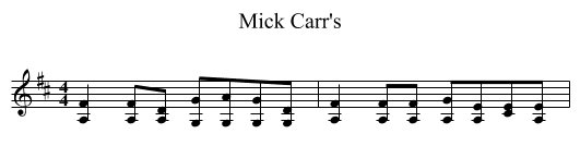 Mick Carr's - staff notation