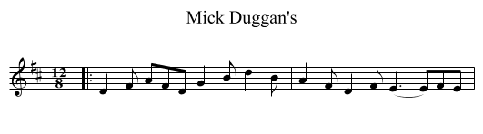 Mick Duggan's - staff notation