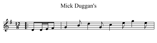 Mick Duggan's - staff notation