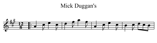 Mick Duggan's - staff notation