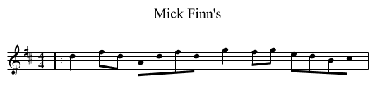 Mick Finn's - staff notation