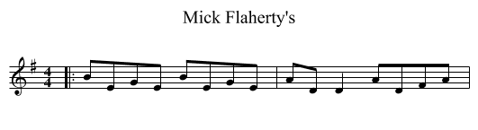Mick Flaherty's - staff notation