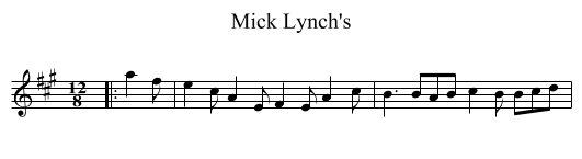 Mick Lynch's - staff notation