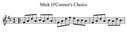 Mick O'Connor's Choice - staff notation