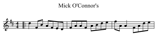 Mick O'Connor's - staff notation