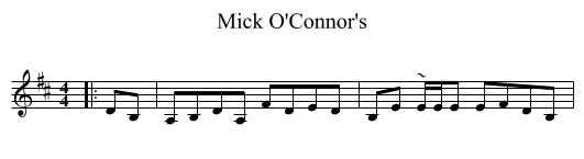 Mick O'Connor's - staff notation