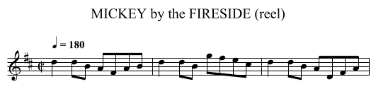 MICKEY by the FIRESIDE (reel) - staff notation