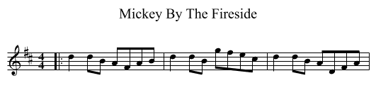Mickey By The Fireside - staff notation