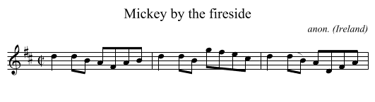 Mickey by the fireside - staff notation