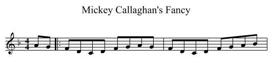 Mickey Callaghan's Fancy - staff notation