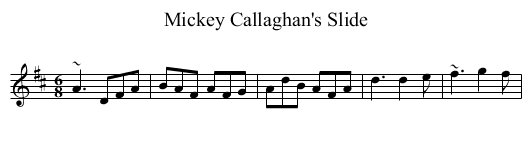 Mickey Callaghan's Slide - staff notation