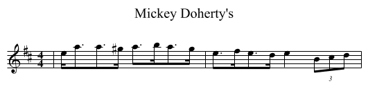 Mickey Doherty's - staff notation