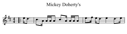 Mickey Doherty's - staff notation