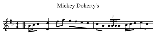 Mickey Doherty's - staff notation