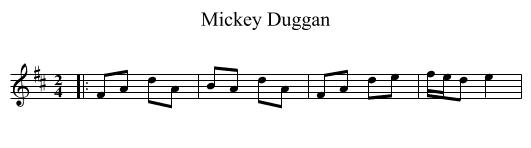 Mickey Duggan - staff notation