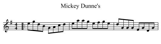 Mickey Dunne's - staff notation