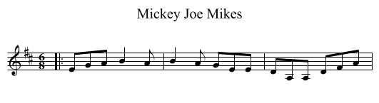 Mickey Joe Mikes - staff notation