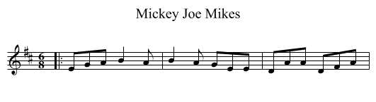 Mickey Joe Mikes - staff notation
