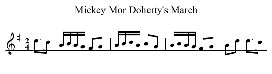 Mickey Mor Doherty's March - staff notation