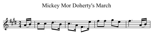 Mickey Mor Doherty's March - staff notation