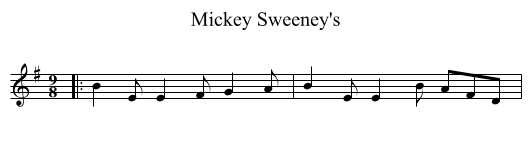 Mickey Sweeney's - staff notation