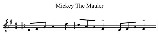 Mickey The Mauler - staff notation