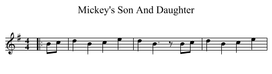 Mickey's Son And Daughter - staff notation