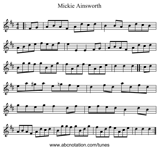 Mickie Ainsworth - staff notation