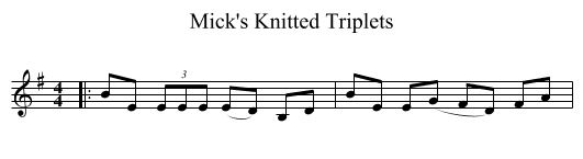 Mick's Knitted Triplets - staff notation