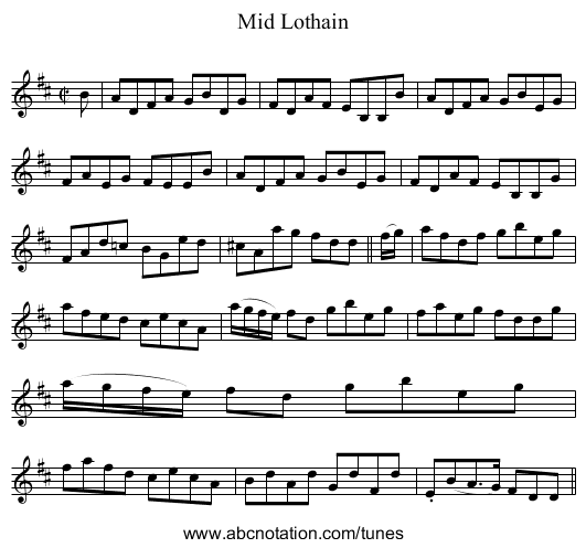 Mid Lothain - staff notation