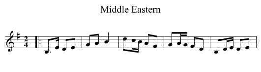Middle Eastern - staff notation