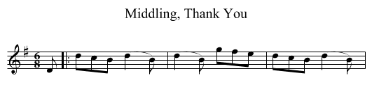 Middling, Thank You - staff notation
