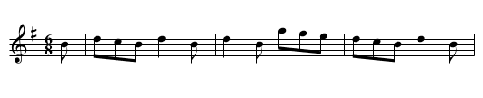 Middling Thank You - staff notation