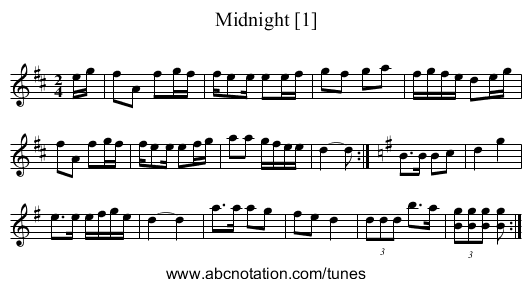 Midnight [1] - staff notation