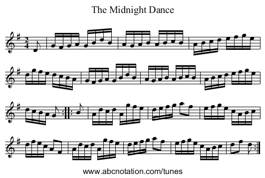Midnight Dance, The - staff notation