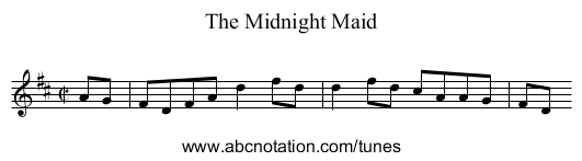 Midnight Maid, The - staff notation