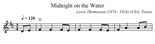 Midnight on the Water - staff notation