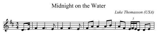 Midnight on the Water - staff notation