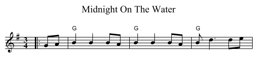 Midnight On The Water - staff notation