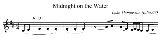 Midnight on the Water - staff notation