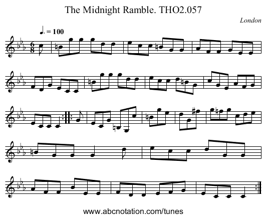Midnight Ramble. THO2.057, The - staff notation