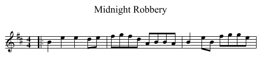 Midnight Robbery - staff notation