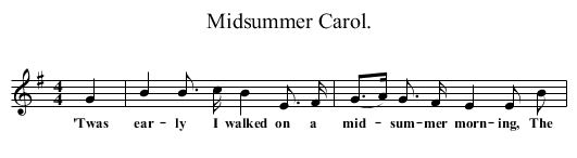 Midsummer Carol. - staff notation