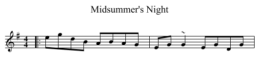 Midsummer's Night - staff notation
